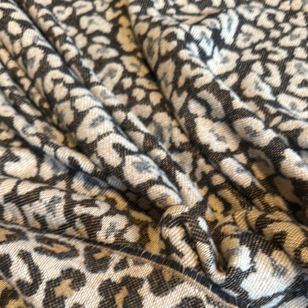 Leopard Print Tan and Black Wrap or Blanket
